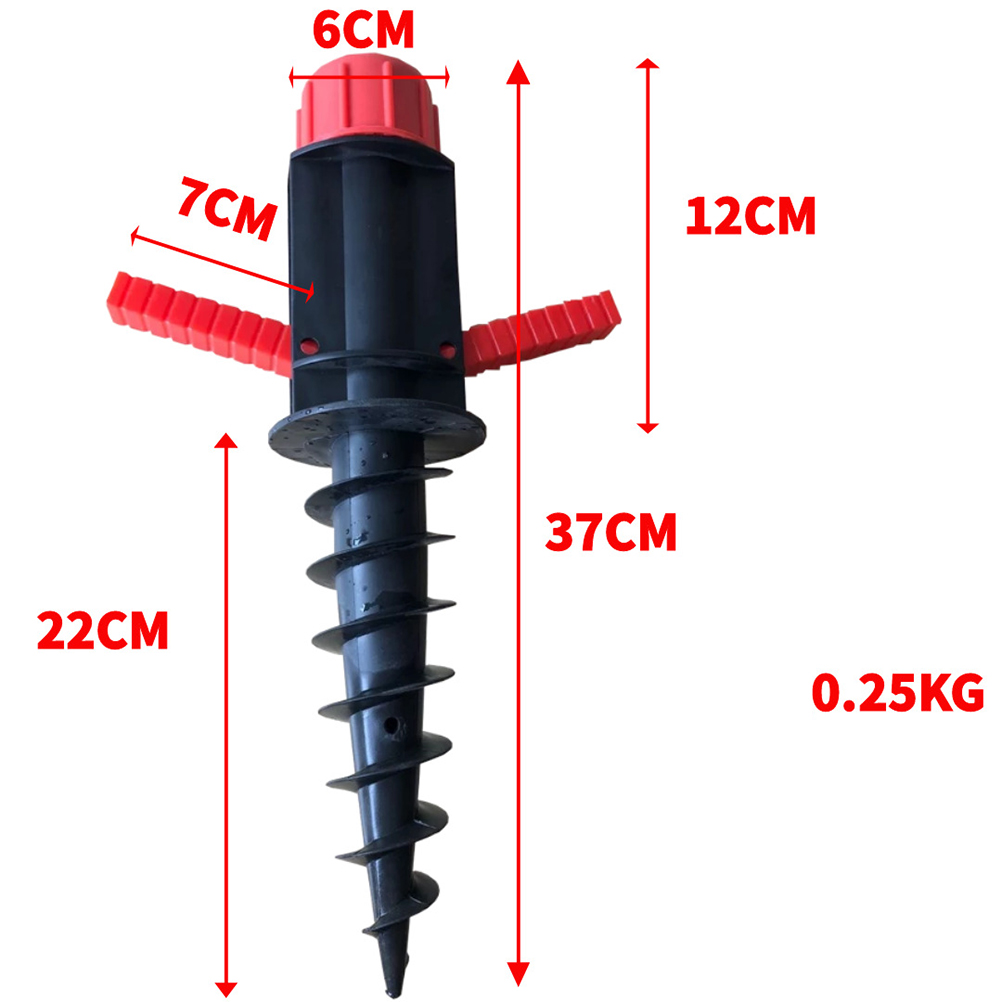 Large Size Plastic Spiral Beach Sand Grabber Sun Umbrella Anchor With Folding Handle For Garden Outdoor Furniture Durable
