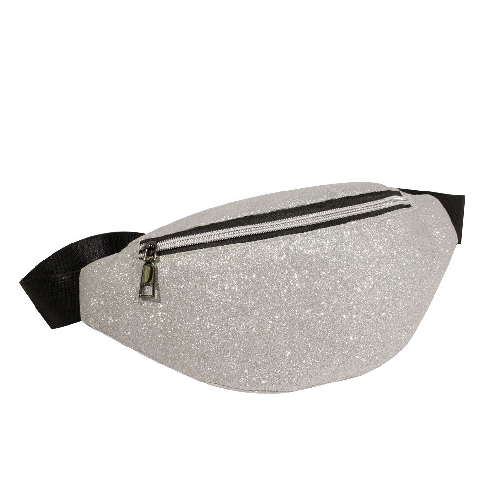 Mode Vrouwen Bling Pailletten Schoudertas Messenger Bag Borst Bag: Zilver