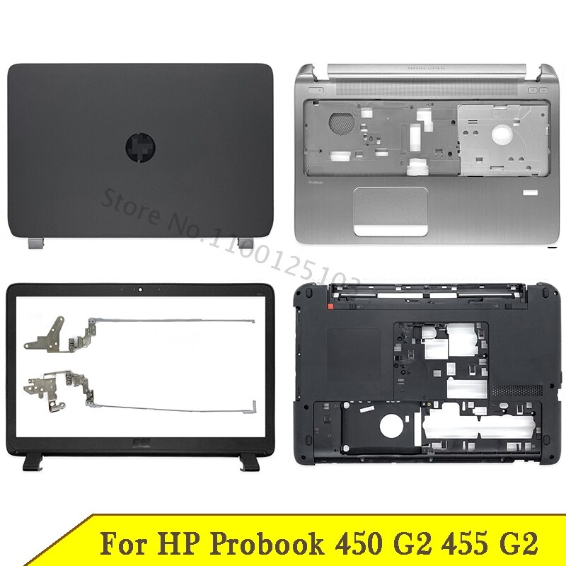 Laptop Lcd Back Cover Voor Hp Probook 450 G2 455 G2 Voorkant Scharnieren Palmrest Bottom Case C D AP15A000100 768123-001 Zwart