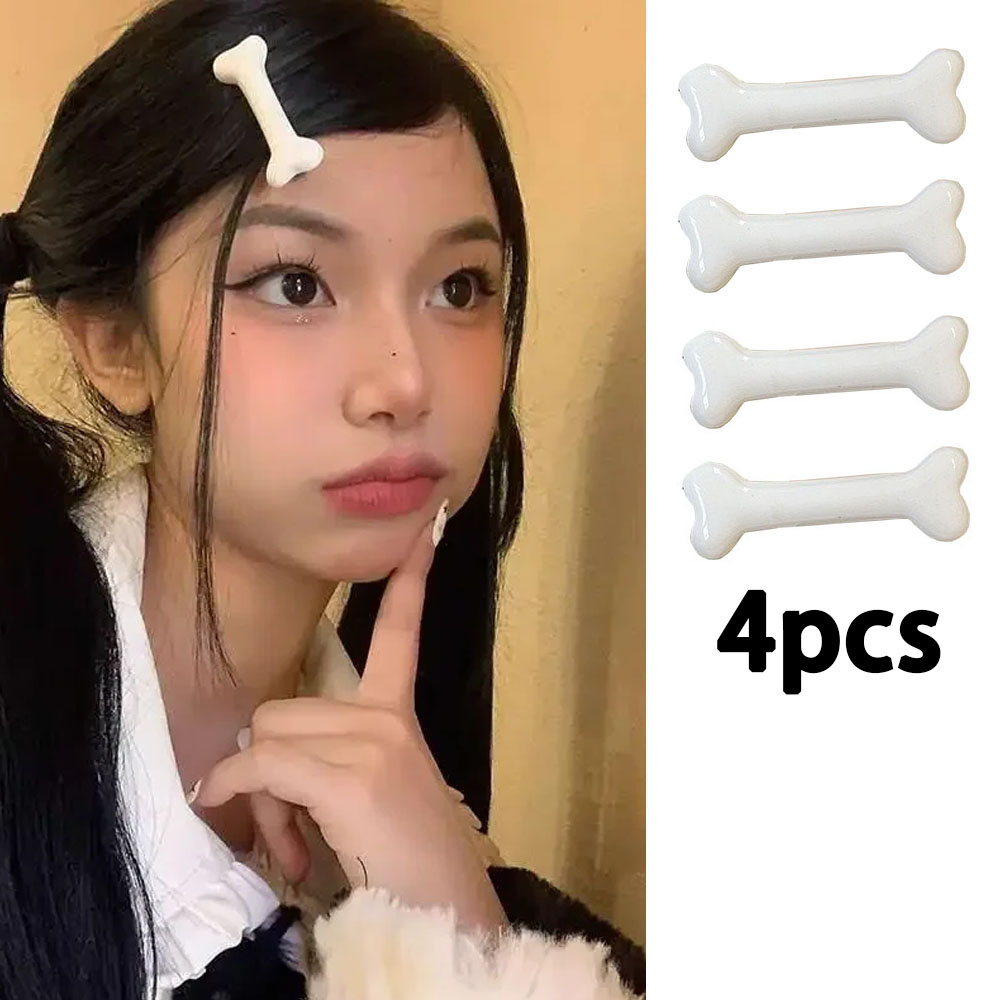 Pinza para el pelo de hueso blanco, horquilla bonita de dibujos animados Y2k, Clip para el volumen del cabello a la , pasadores de horquillas pequeñas, accesorios creativos para el cabello 2025