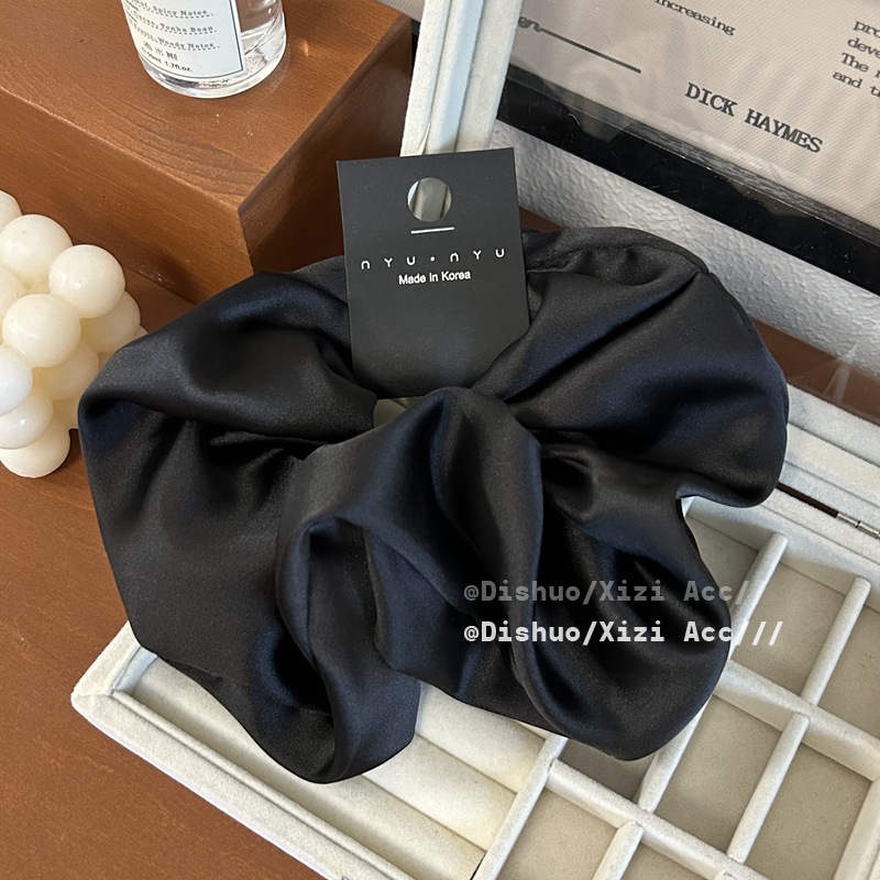 Scrunchie de seda de gran tamaño para niñas, coletero saten pelo mujer cabello, color sólido de Corea coletas para cabello gomas pelo mujer bonitas coleteros elegantes scrunchis para el cabello: Lavanda