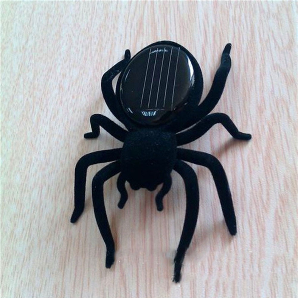 Kinderen Creatieve Zwart Duurzaam Mini Spider Tarantula Truc Speelgoed Educatief Robot Scary Insect Gadget Zonne-energie Spider Toy