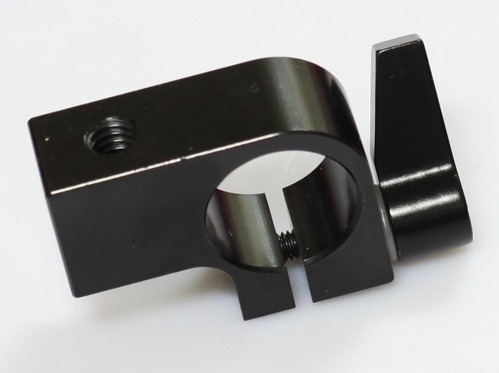 single Rod clamp with double1/4" hole for 19mm Support Rail Rig Rail tripod camera