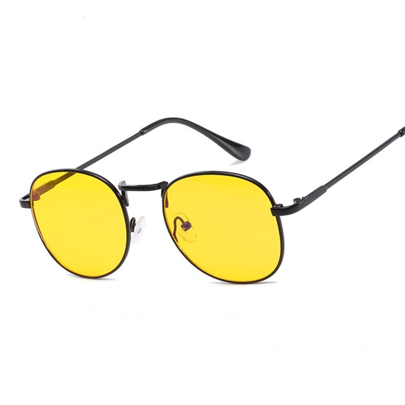 Gafas de ordenador redondas resistentes a la radiación para hombre, gafas para mujer Geek antirayas azules, gafas para Gaming Freak Eye Protection, montura amarilla para lentes