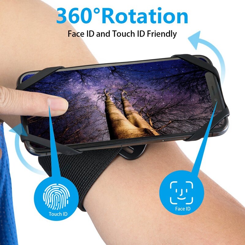 Sport Armband Phone Case Voor Telefoon X 8 7 Xs Max Universele Draaibare Running Voor 4-8.5 Inch Telefoon sport Polsband Case