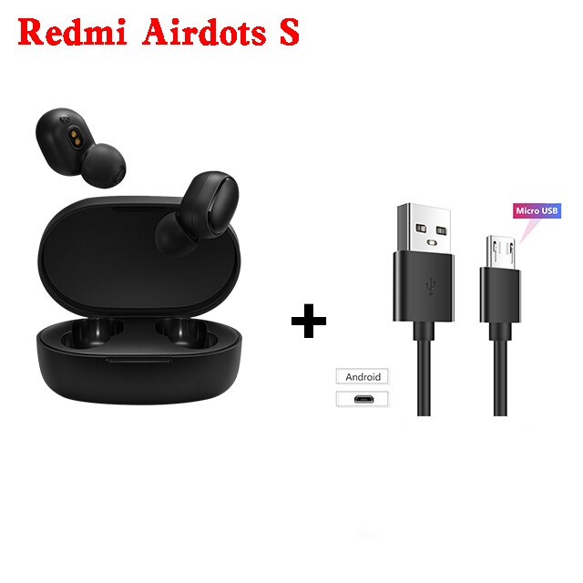 Xiaomi Redmi Airdots S Oordopjes Originele Mi Tws Draadloze Koptelefoon Bluetooth Ai Controle Gaming Headset Met Microfoon Ruisonderdrukking: airdots S with cable