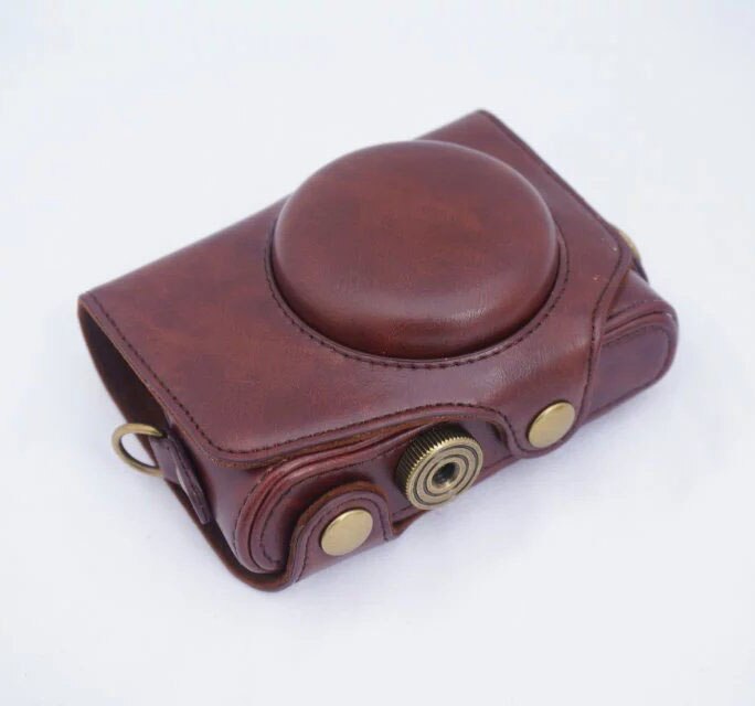 Étui pour appareil photo, housse pour Canon PowerShot SX720 SX730 SX740 HS avec bandoulière: SX720 Coffee