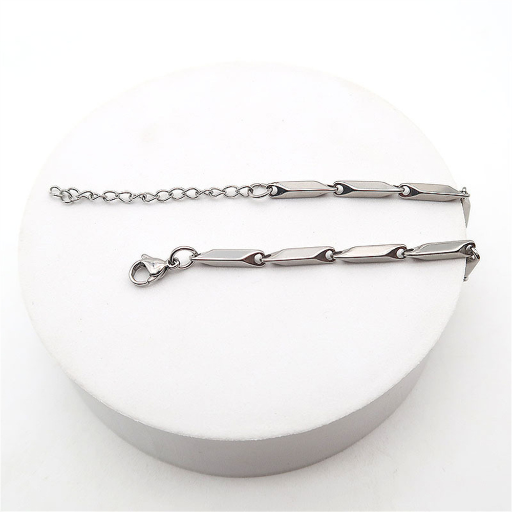 Bracelet Simple en acier inoxydable pour hommes et femmes, chaîne en graine de Melon, 3mm, à la , en titane, tendance, accessoires bijoux