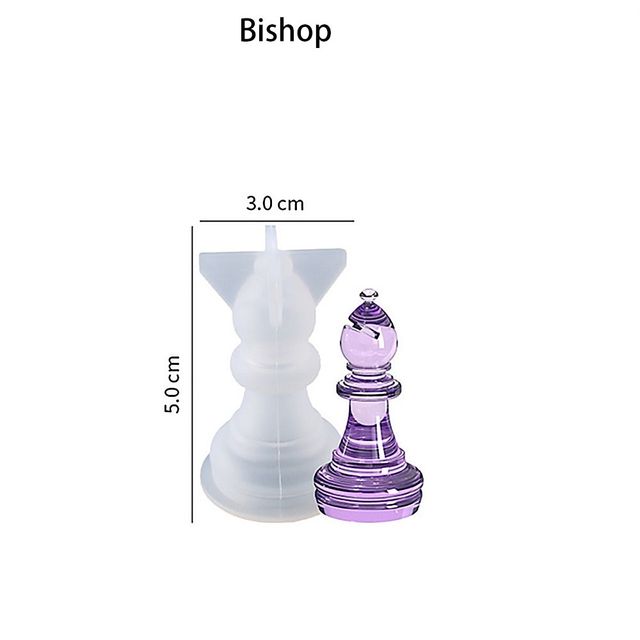 1PC International Chess Silicone Molds Crystal UV Epoxy Resin Checkerboard Mould for DIY Crafts Making Tools: Bishop