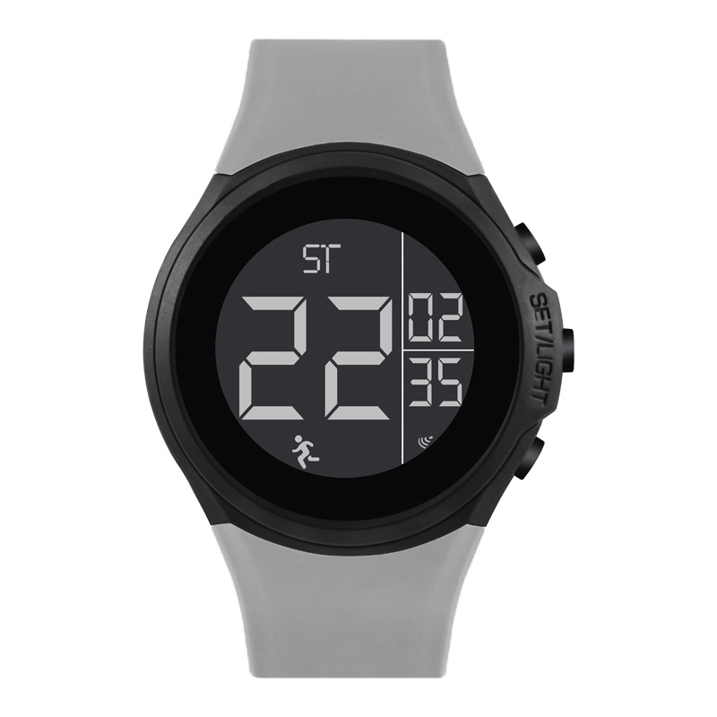 Herren-Digitaluhr, wasserdicht, Sport, multifunktional, Gummi, für Herren, Fitness, Sportler, Zeitmessung, elektronische Uhren, Reloj 2025: grau