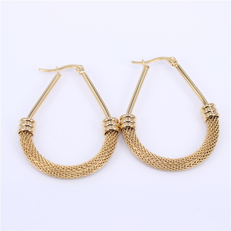 MGUB rond boucle d'oreille cerceau couleur or élément boucles d'oreilles de mariage pour les femmes LHEH13: Gold color 45mm