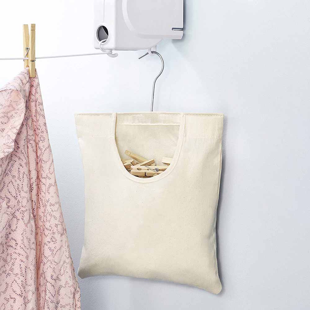 Lærred tøjklemme taske oxford klud hængende opbevaring organisator vaskeri tøj pin holder opbevaringstaske til udendørs