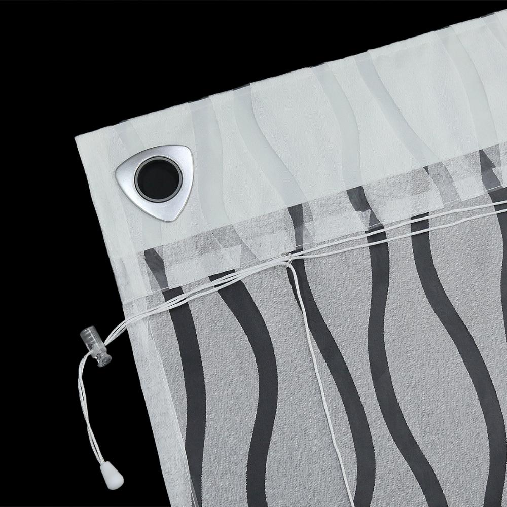 Cortinas romanas, ondas, cortinas estampadas de tul para la cocina, sala de estar, ventana transparente, cortina de Panel de cribado de gasa, 1 unids/lote