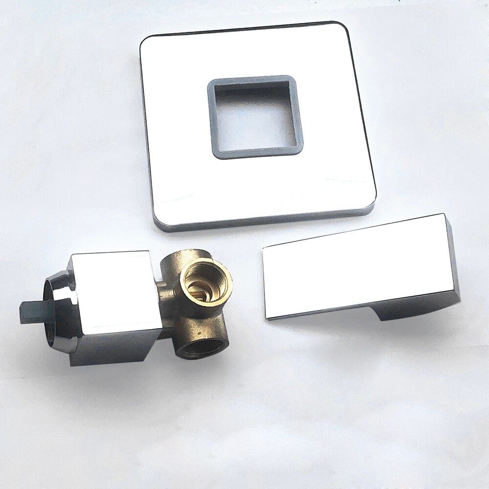 BAKALA BRASS Shower Faucet Body Valve and SOLID Stainless Steel Trim Square Concealed Replacement for Bathroom Showering System