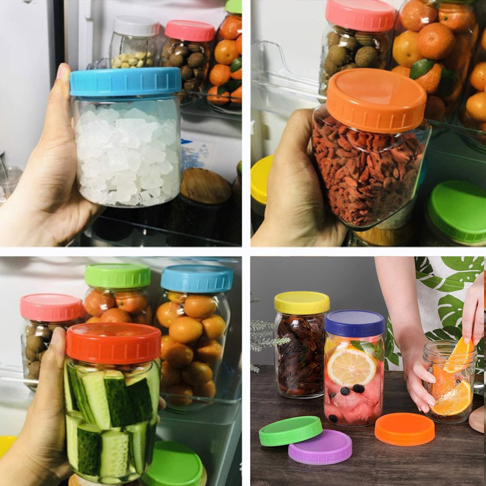 10pcs Wide Mouth Canning Replacement Parts Mason Jar Lids Leak Proof Storage Caps Kitchen PP Glass Bottles Reusable Anti Scratch