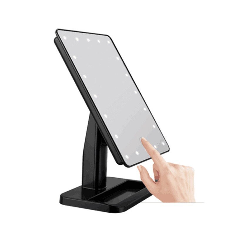 Altavoz Bluetooth maquillaje LED espejo iluminado de mesa de cosméticos espejo de vanidad con 20 Pantalla táctil ajustable 10X lupa