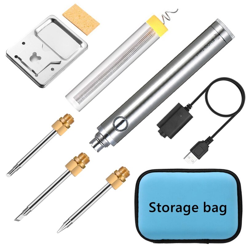 Wireless soldering iron portable rechargeable soldering iron usb soldering iron 510 interface soldering iron tip: Silver