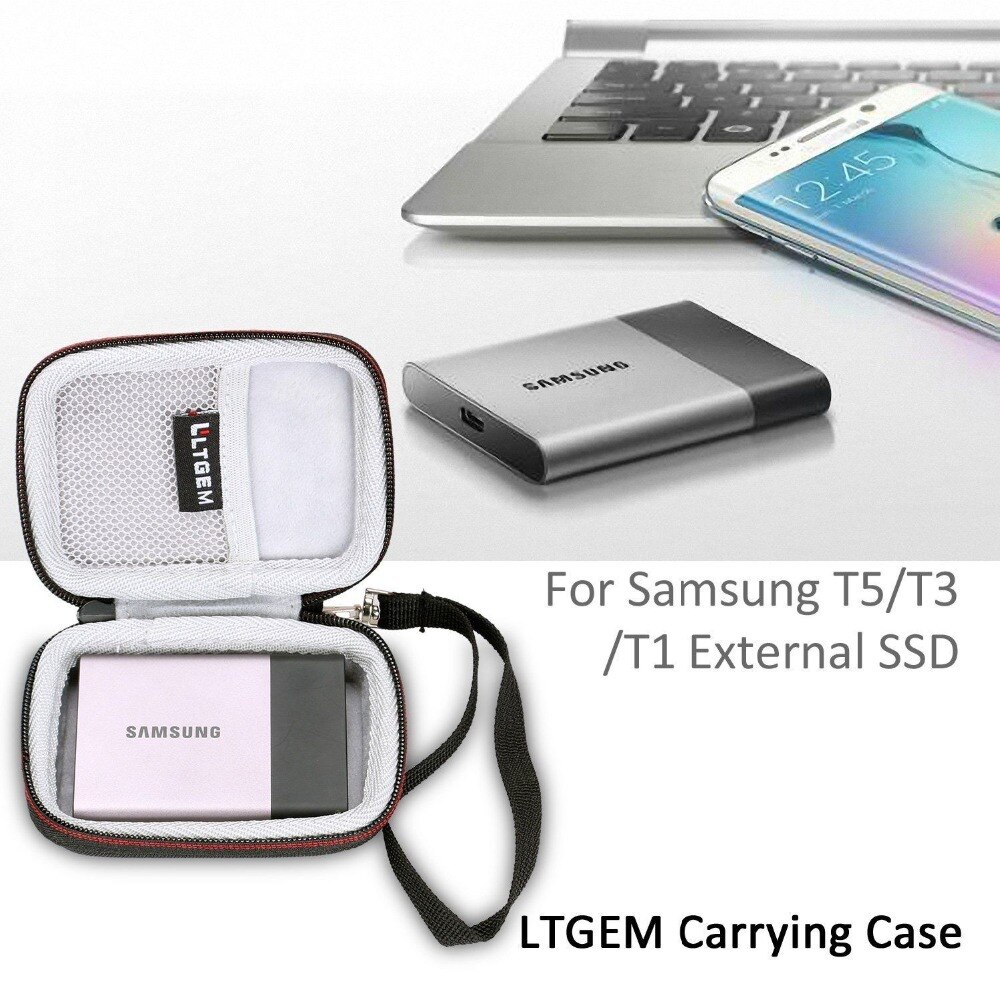 Ltgem opbevaring rejsetaske til samsung  t5/t3/t1 bærbare 250gb 500gb 1tb 2tb ssd usb 3.0 ekstern solid state dr