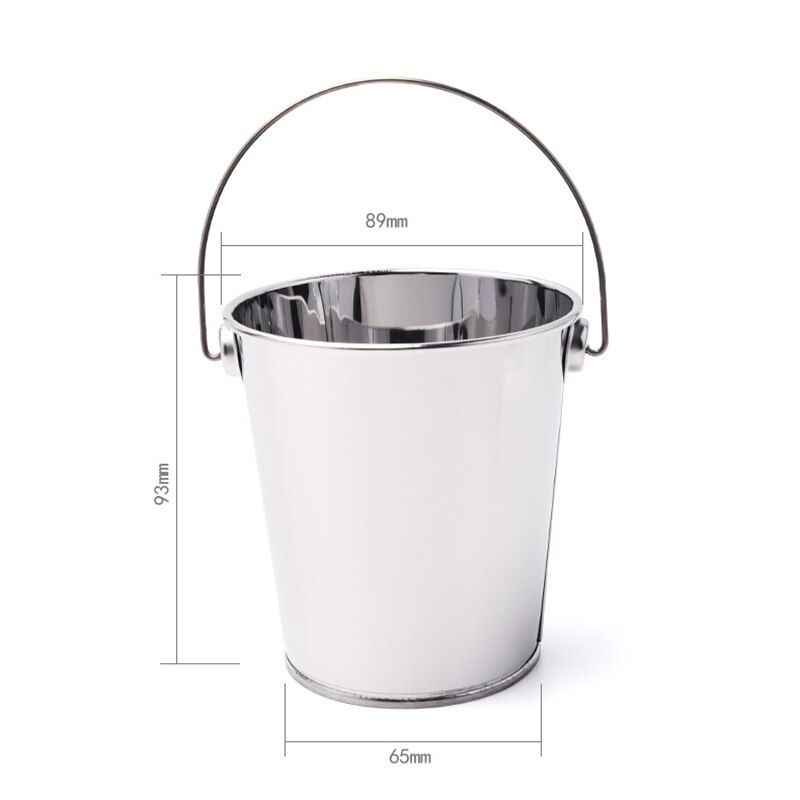 Cubo de acero inoxidable 430 para patatas fritas, cubeta creativa para Hotel, Mini cubeta de hielo para patatas fritas, 5 uds.