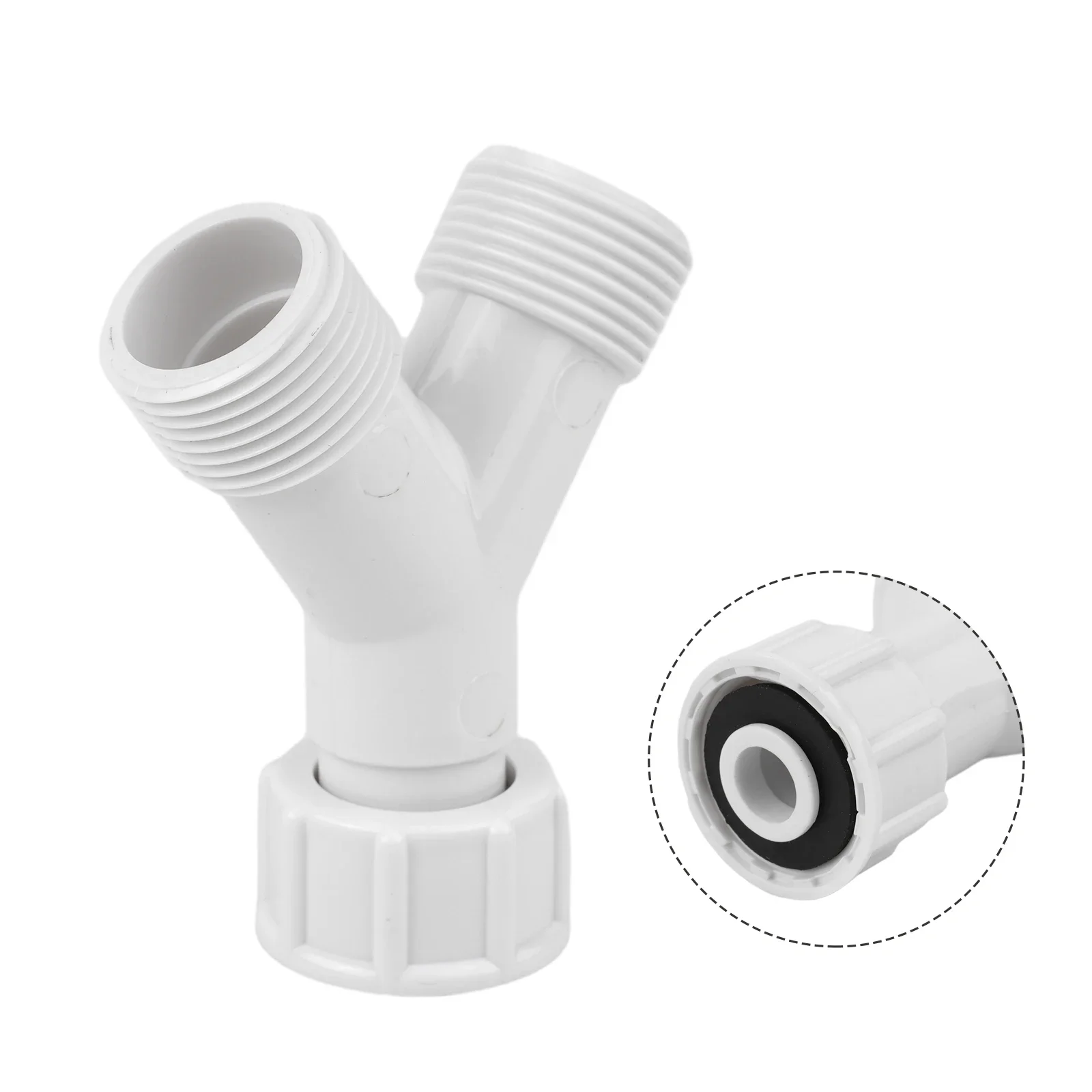 Dishwasher Washing Machine Y Tee Connector Adapter Double Inlet Junction Split With Rubber Seal For Cold Water