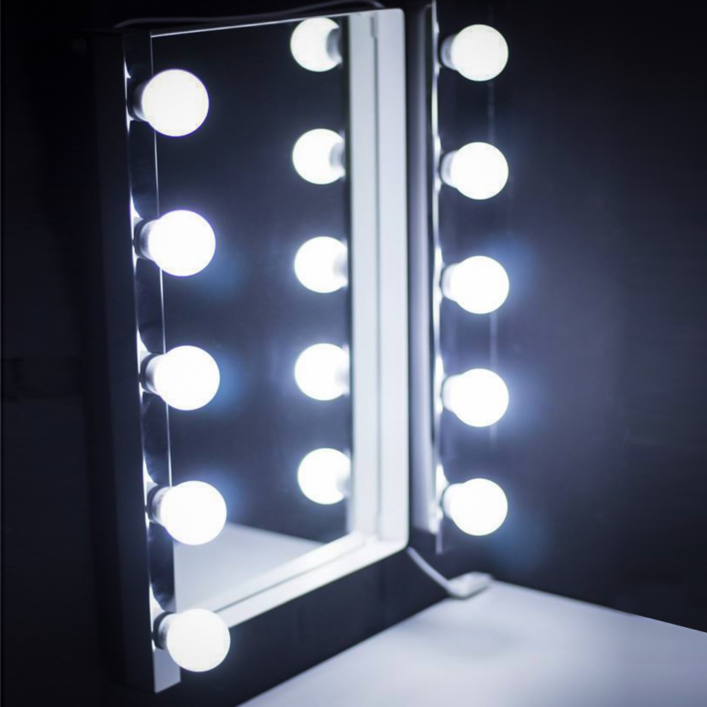 10 stks Moderne Kaptafel Spiegel Vanity Light DIY Make-up Spiegel Lamp Traploos Dimbare Hollywood Spiegel Muur lamp Lampen – Grandado
