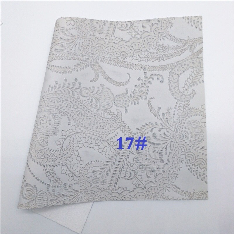 Canapé en similicuir vinyle de taille A4 | Glitterwishcome 21x29cm pour nœuds, tissu à fleurs en relief, feuilles de cuir pour nœuds, GM524A: 17