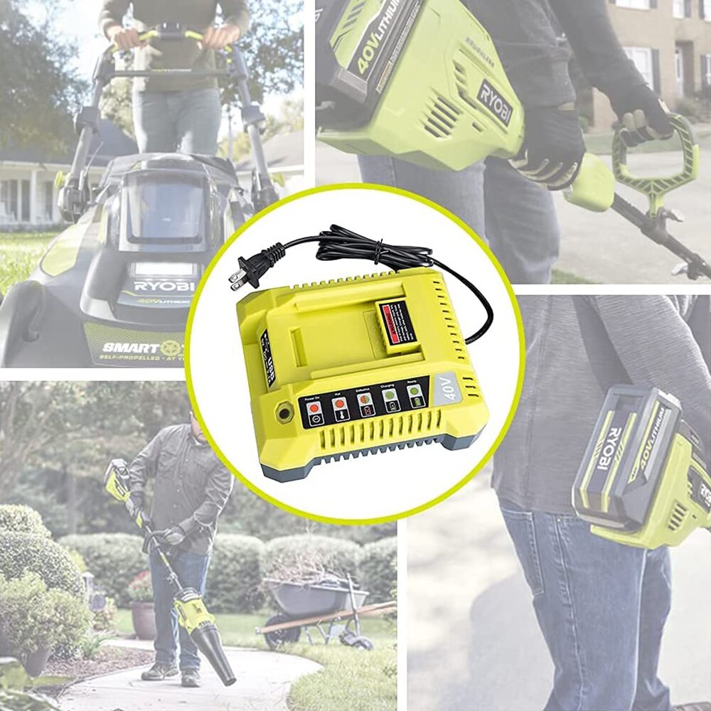 OP401 Lithium-Ion Battery Charger for Ryobi 40V Li-ion Battery OP4050A OP4015 OP4026 OP4030 OP4040 OP4050 OP400A OP403A ZROP401