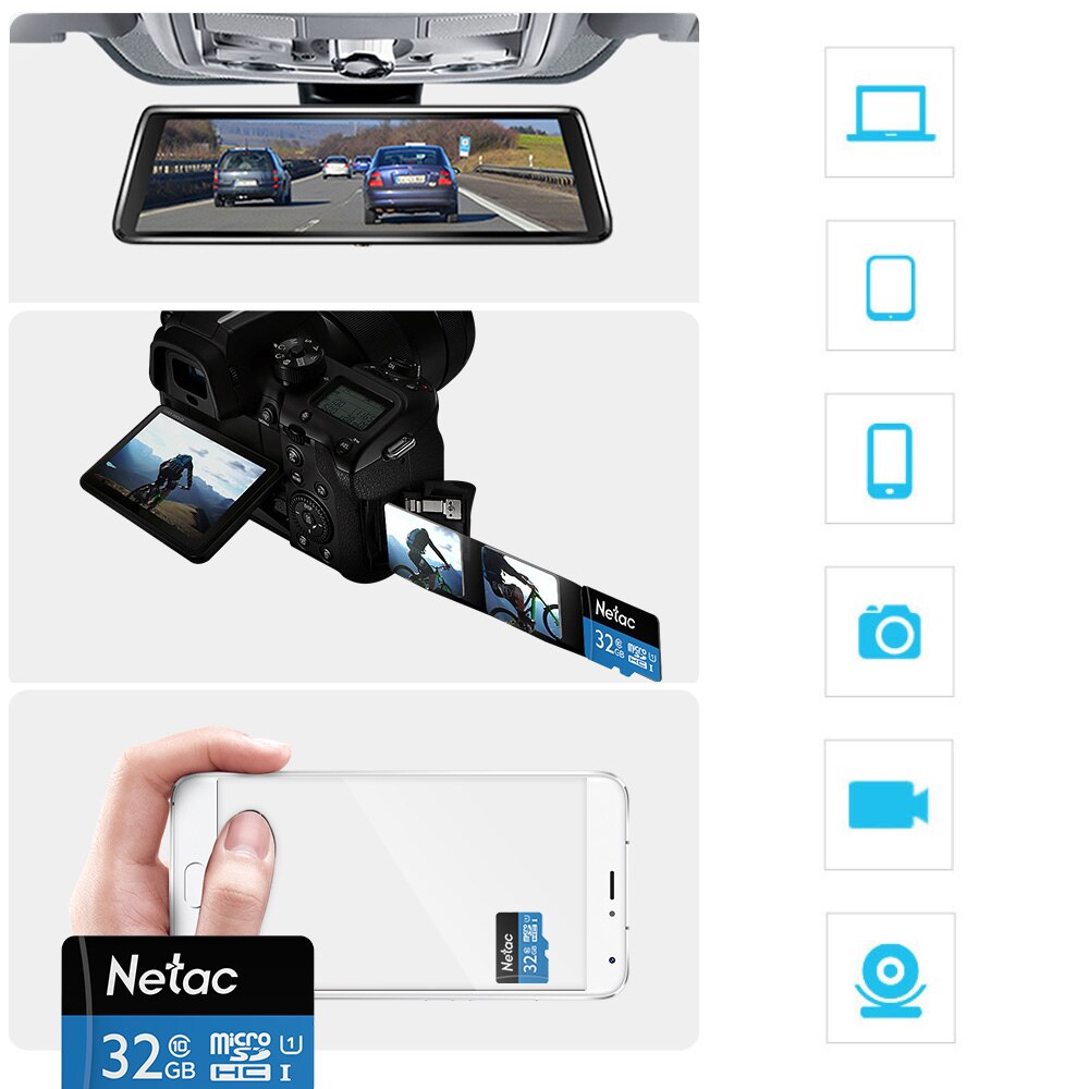 Netac Originele Class 10 16GB 32GB 64GB 128GB Micro Card UHS-1 TF Card 80 MB/s Flash geheugenkaart Data Micro SD Kaart Voor Tafel PC