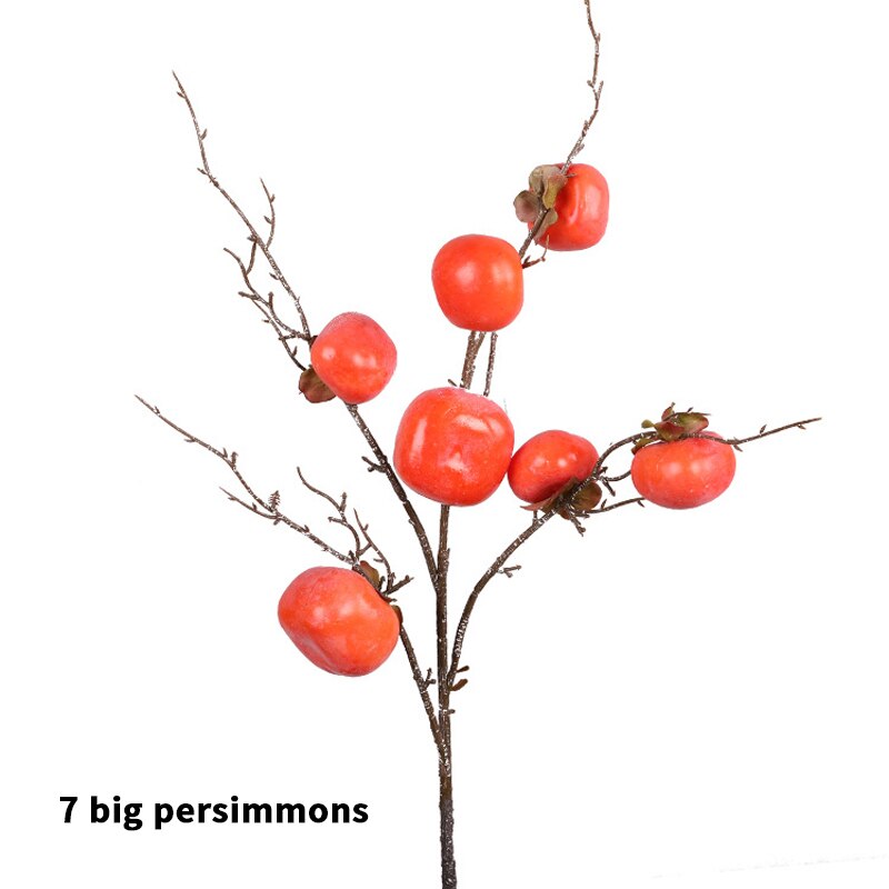 Artificial Persimmon Branches Indoor Decoration Decoration Simulation Persimmon Foam Fruit Flower Decoration: Red