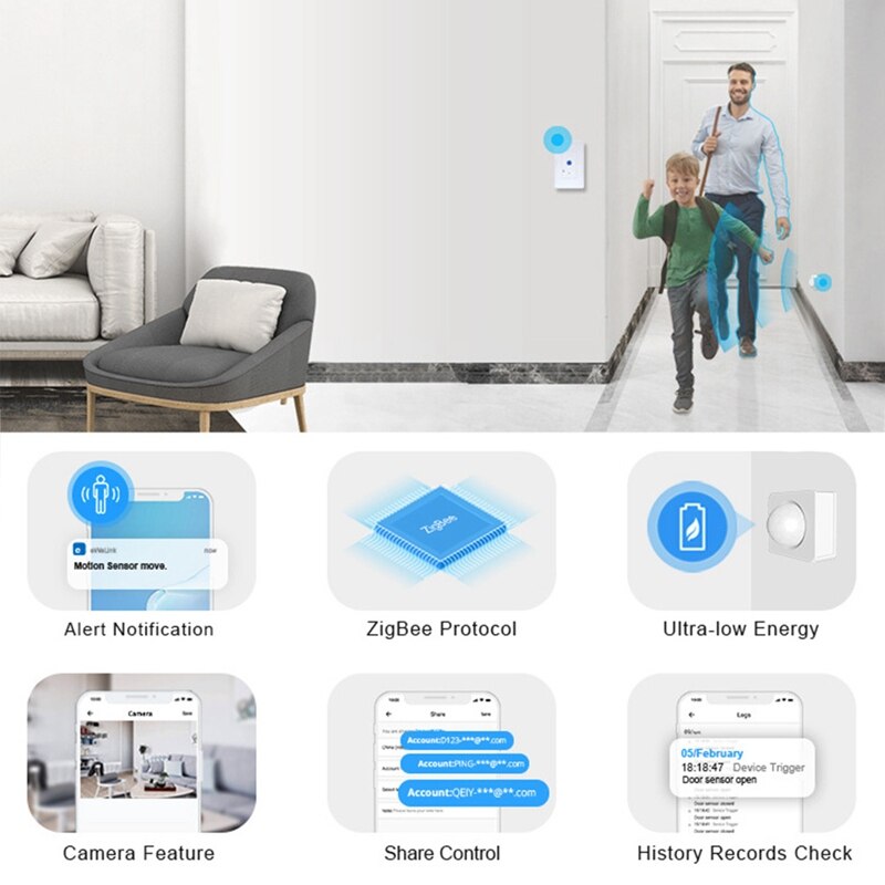 SONOFF SNZB-03 - ZigBee Motion Sensor Smart Device Work with ZigBee Bridge Detect Motion Trigger Alarm Home Remotel Monitor