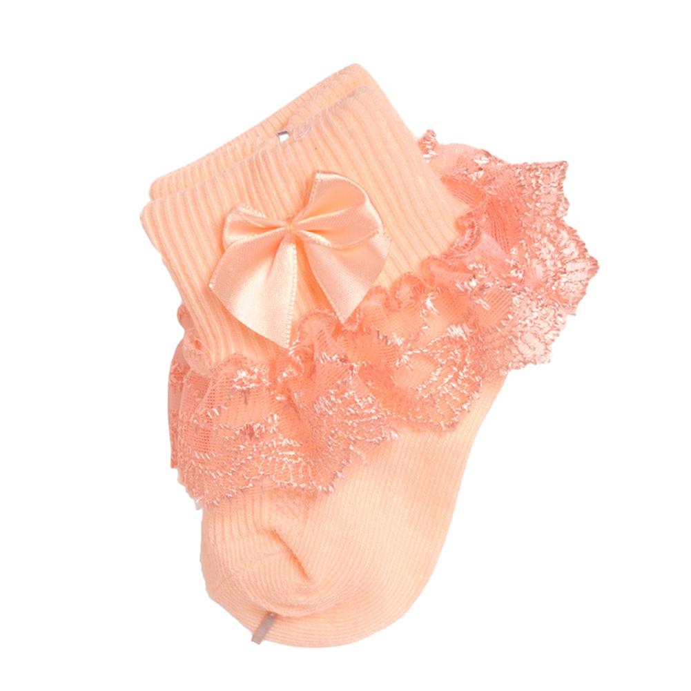 Bebê meninas meias com laço laço plissado princesa meias de algodão com fitas multi cores cinza vermelho preto rosa branco princes meias: Yellow / 3M