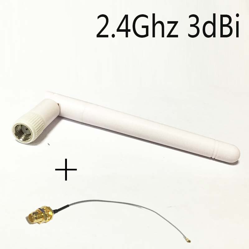 1PC 2.4GHz 3dBi WIFI Antenne met RP SMA stekker wit + 1pc ipx/ulf om RP SMA vrouwelijke jack kabel 15cm