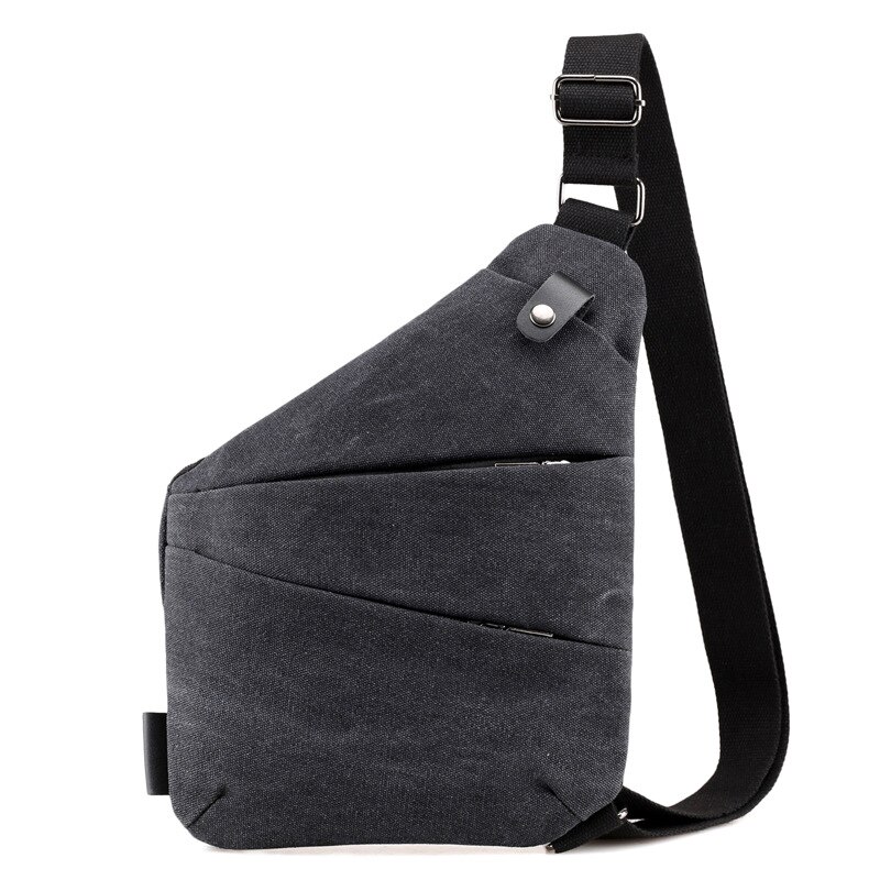Herentas Canvas Borsttas - Enkele Schouderband - Casual Multifunctioneel Anti-diefstal Messenger: Zwart