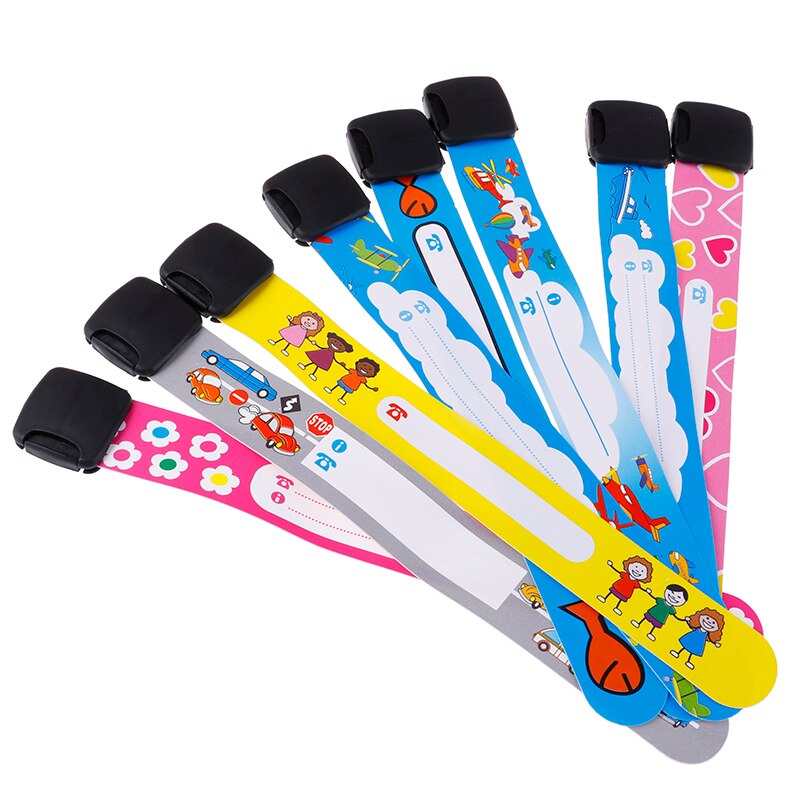 4Pcs/Set Children Outdoor Safe Anti-lost Wristband Safety Recognition Bracelet For Kids Adjustable Waterproof Wrist Strap