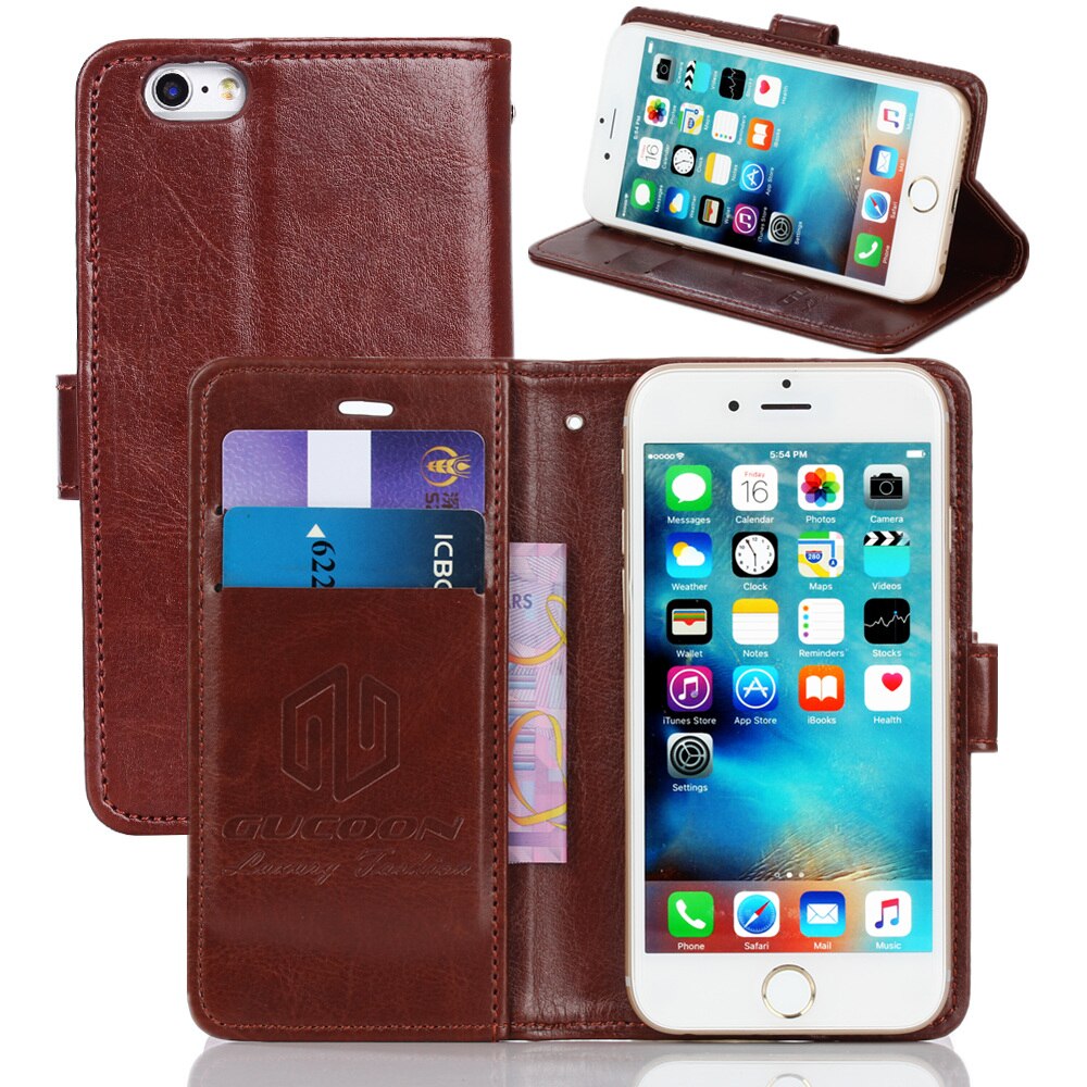 GUCOON-funda tipo billetera Vintage para Vernee Thor E, Funda de cuero PU de 5,0 pulgadas, fundas de magnética Retro