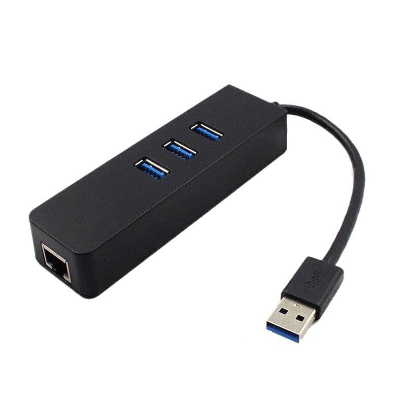 3 Ports USB 3.0 Hub Gigabit Ethernet Lan RJ45 Network Adapter to 1000Mbps PC