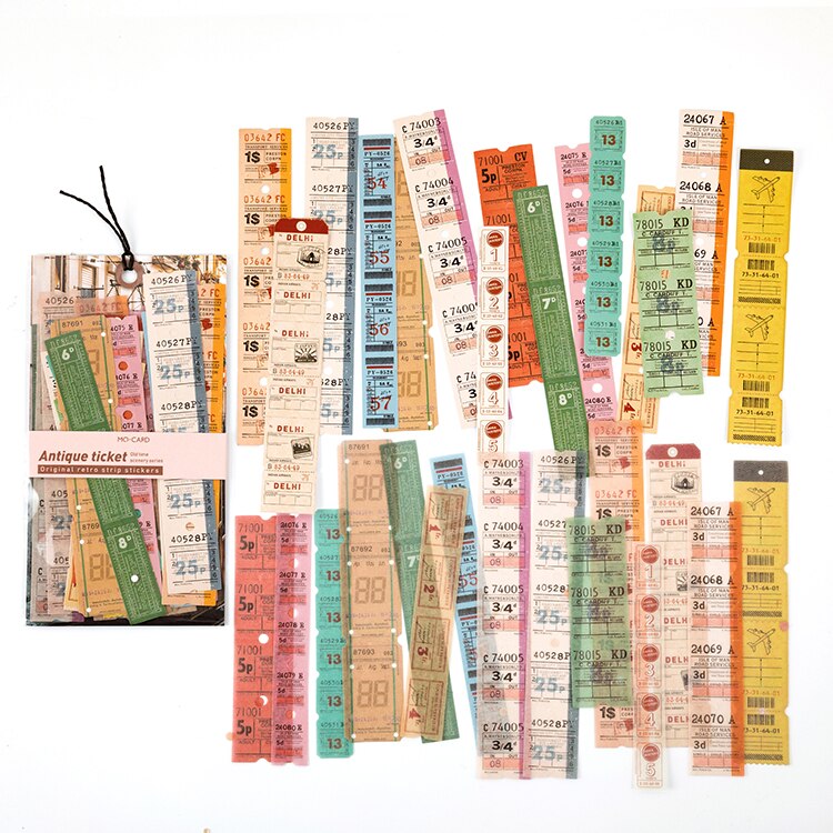 Journamm-Juego de pegatinas estilo Retro para álbum de recortes, diario adhesivo de papel Washi, planificador, papelería, 30 Uds.: A