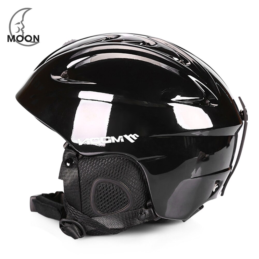 Moon Ski Helmet Single Board Double Snowboard Protective Gear Equipment: Mirror Black / XL