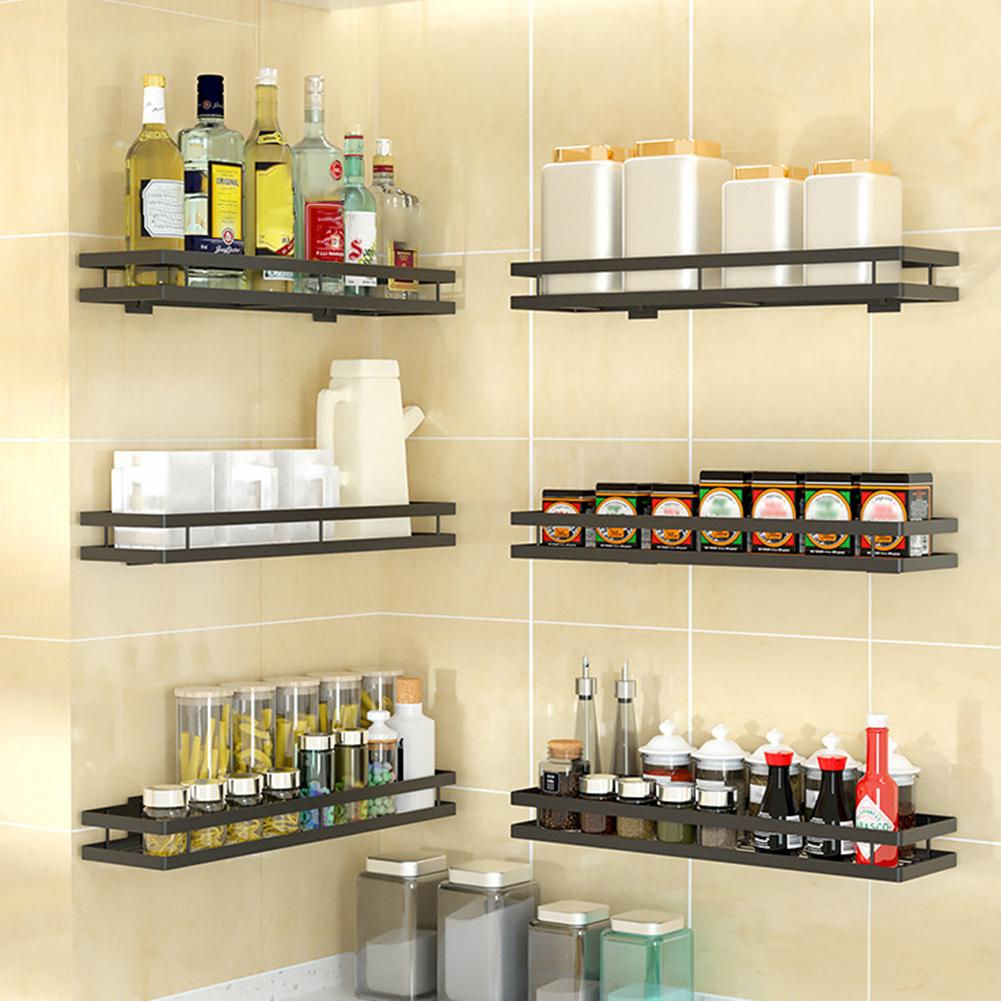 Kitchen Spice Bottle Jar Rack display 12 jar ingredients tableware cooking utensil Iron Wall Mount Metal Organizer storage Shelf