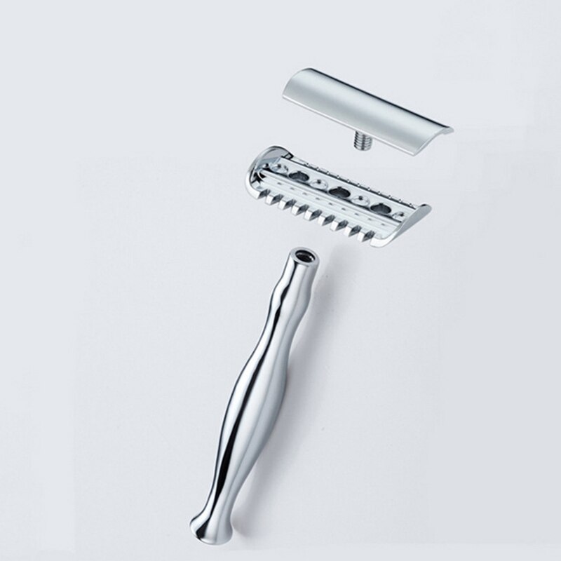 Long Handle Razor Copper-Zinc Alloy Men's Double-Sided Portable Razors Safety Shaver