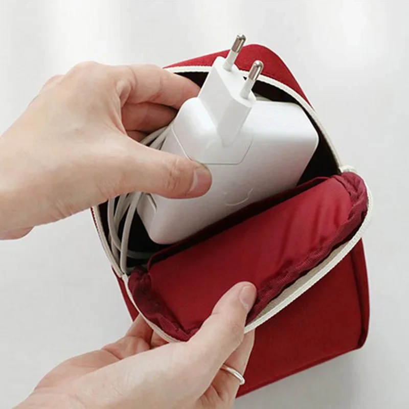 Travel Gadget Organizer Bag Portable Digital Cable Bag Electronics Accessories Storage Carrying Case Pouch for USB Power Bank