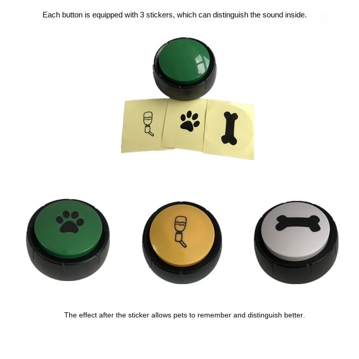Praten Aan Uw Hond Kat Opname Knop Praten Knop Trainer Vocal Dialoog Speelgoed Hond Training Bunny Ja/Nee/Uitgaan/Voedsel/Water
