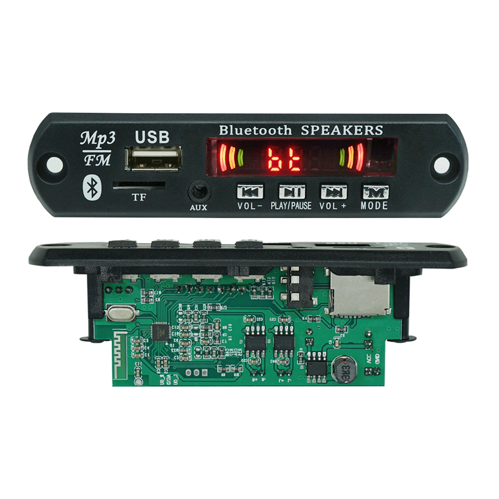 Wireless 2*3W Wireless Handsfree 12v Bluetooth 5.0 MP3 Decoding Board Module Car USB MP3 Player TF Card Slot USB FM