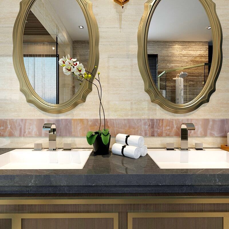 5M Self-Adhesive Baseboard Waterproof Living Room Bathroom Waistline Border Rustic Tile Wall Stickers Modern Wallpaper Borders