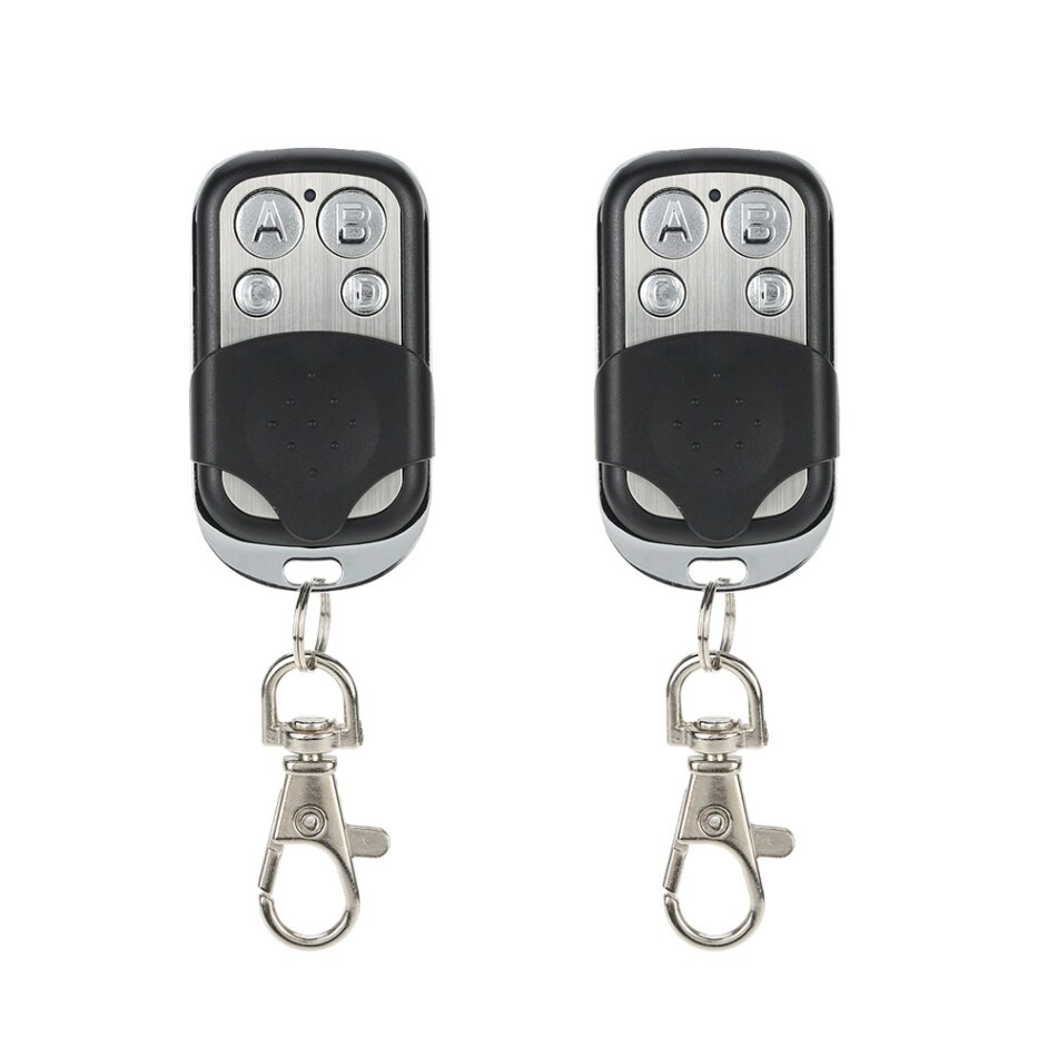 433MHz RF Remote Control Copy Code 4 Buttons Transmitter Auto Cloning Duplicator For Garage Gate Door Curtain 433 MHz Key Fob: 2 Pcs