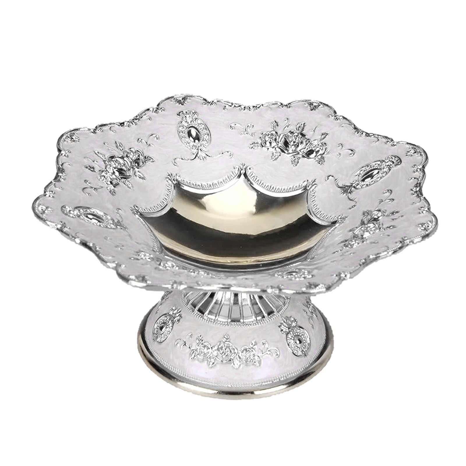 Appetizer Tray European Style Pastry Dish Platter for Cupcake Cookies Fruit Candy Chocolate KTV Party Wedding Events Decoration: silver