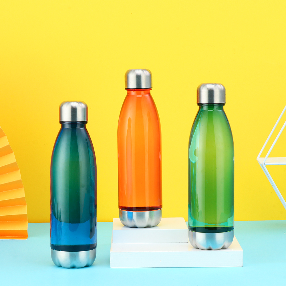 750ml Transparent Coke Shape Sports Water Bottle Leakproof Drinking With Casual Bottle Stainless Steel Outdoor Clear BPA Free