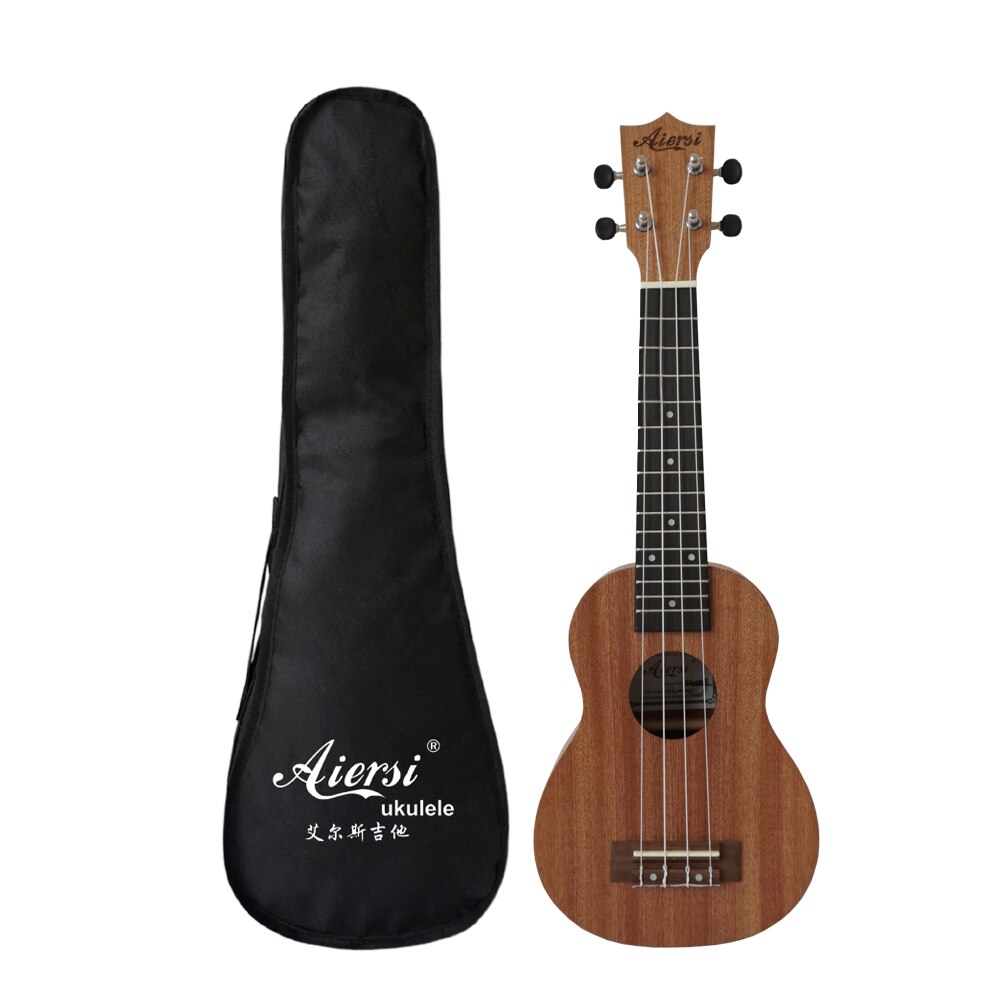 Full Pack 21 Inch Ukelele Mahonie Soprano Ukelele Gitaar Muzikale Gaven Instrument 4 String Hawaiian Mini Guitarra: 21B with bag