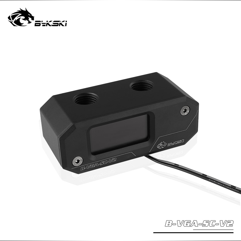 BYKSKI OLED Digital Display Water Temperature Meter use for GPU Block Adapter Add in Radiator G1/4' Thermometer Sensor Fitting