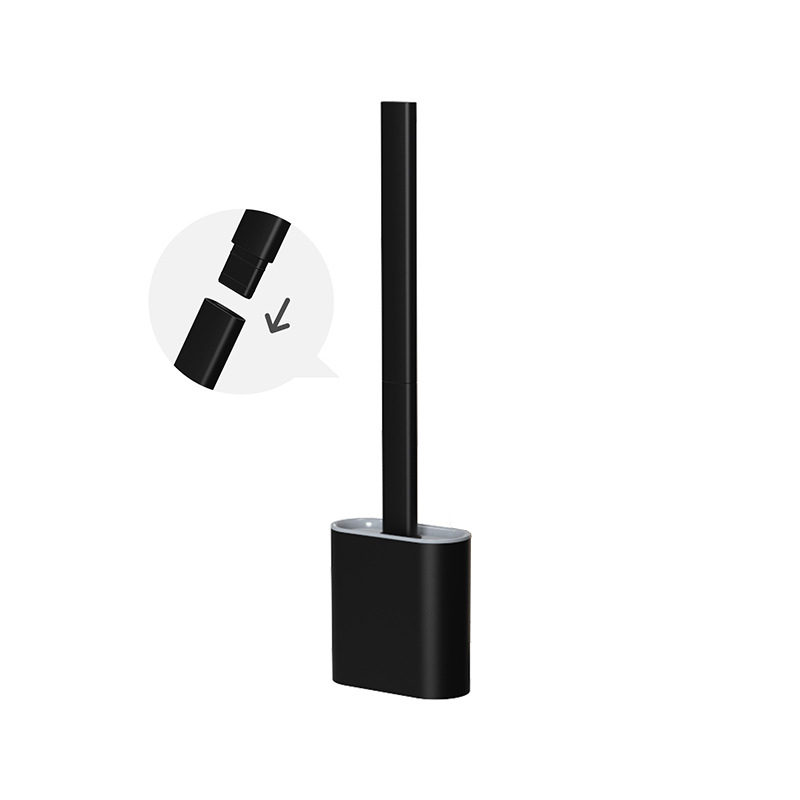 Toiletborstel Met Houder Zwart Muur Gemonteerde Afneembare Handvat Badkamer Cleaner Duurzaam Wc Accessorie Wc-borstel Tooll: Black